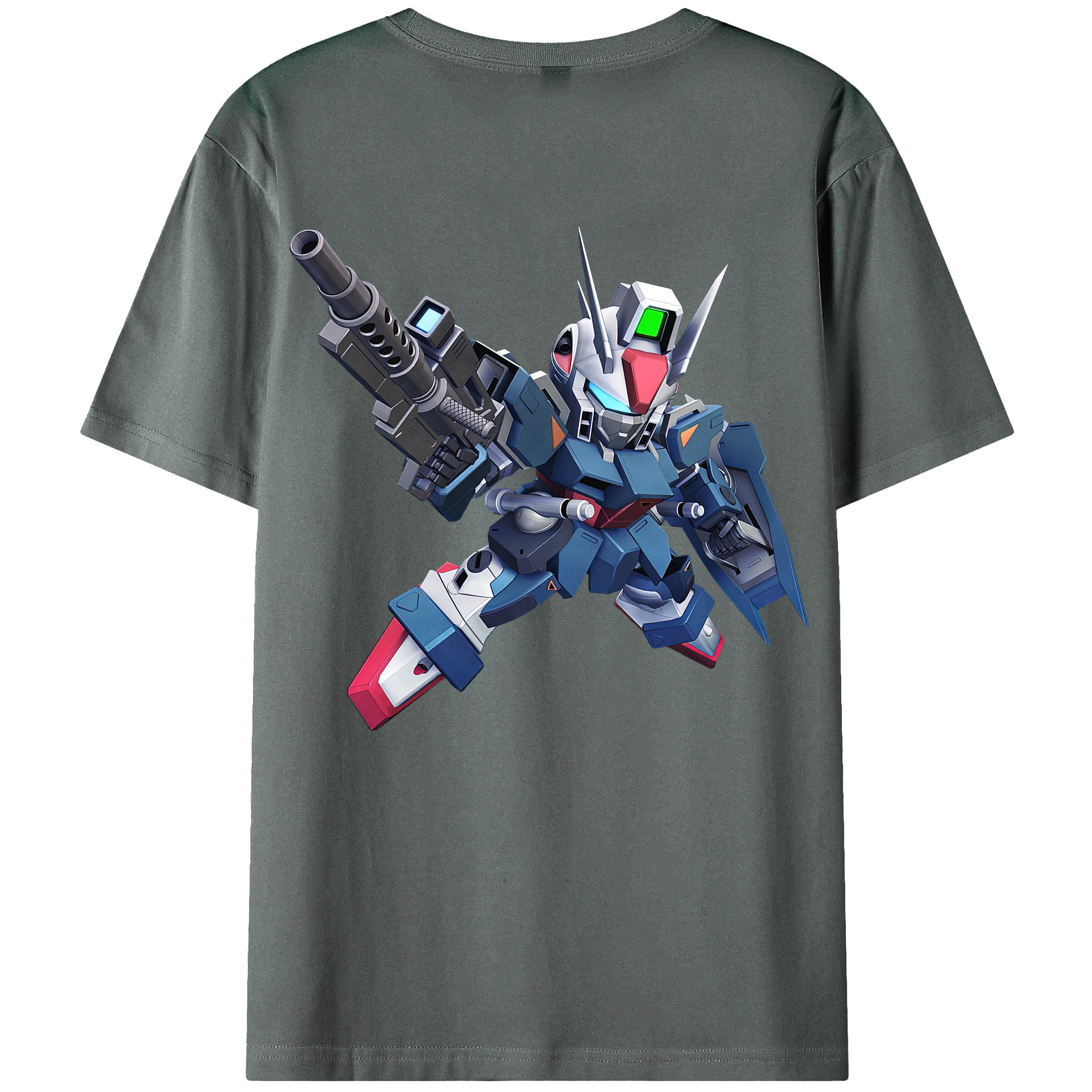 （画像用） 機動戦士ガンダム Mobile Suit Gundam 綿100％ メンズ半袖Tシャツ（バックプリント） 通気性
